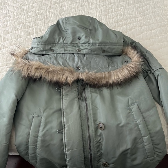 🔥ABERCROMBIE AND FITCH Green Parka Size Small - Picture 4 of 13